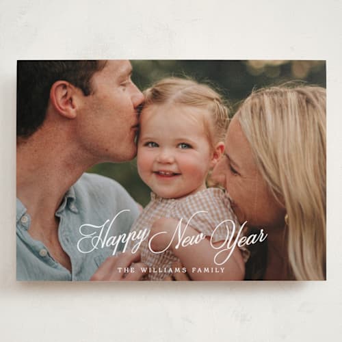 This is a snow holiday photo cards with standard by Robert and Stella called autuer printing on recycled smooth signature in grand