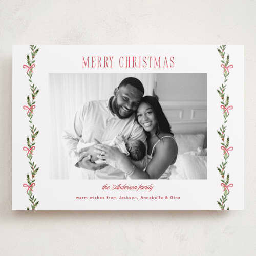 This is a holly berry holiday photo cards with standard by Petra Kern called lillian printing on recycled smooth signature in grand