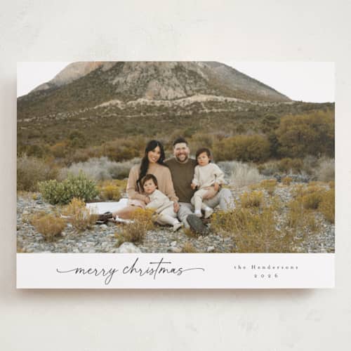 This is a snow holiday photo cards with standard by Christy Hy Lee called modernist printing on recycled smooth signature in grand