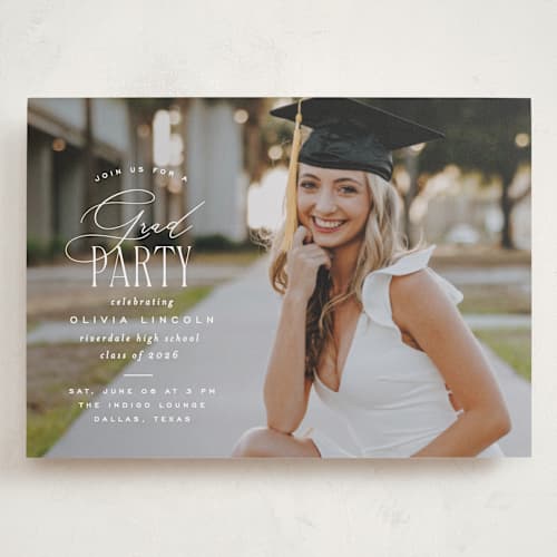 This is a cotton graduation invitations with standard by Creo Study called classic party printing on recycled smooth signature in grand