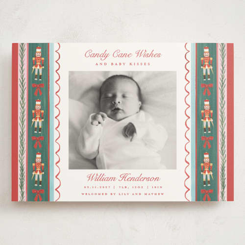 This is a candy cane babys first christmas with standard by Teju Reval called nutcracker lace printing on signature in grand