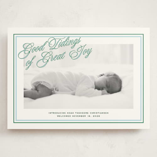 This is a powder babys first christmas with standard by Jenna Holcomb called joyous classic printing on signature in grand