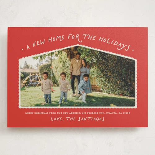 This is a candied apple holiday photo cards with standard by Erica Krystek called new holiday home printing on signature in grand