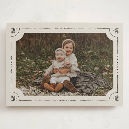 This is a eggnog holiday photo cards with standard by Kristin Oliversen called linograph christmas printing on signature in grand