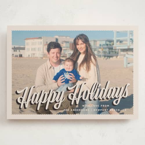 This is a eggnog holiday photo cards with standard by Amy Payne called holiday mailer printing on signature in grand