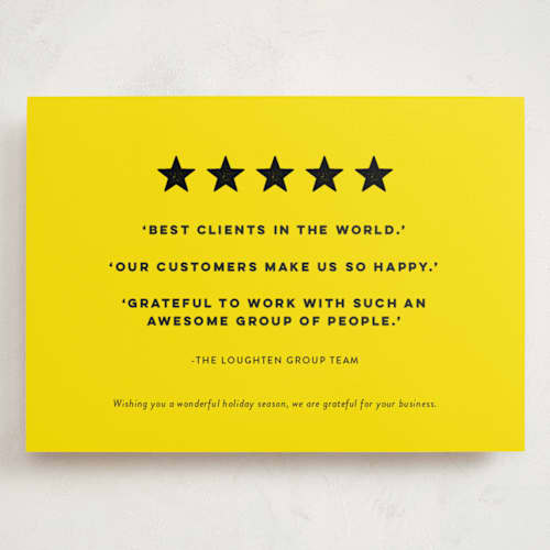 This is a lemon holiday photo cards with standard by Sara Hicks Malone called five-star client review printing on signature in grand