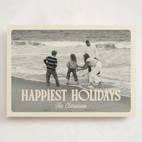 This is a buttercream holiday photo cards with standard by chocomocacino called modjeska printing on signature in grand
