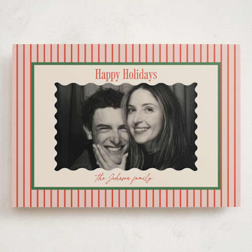 This is a cherry holiday photo cards with standard by Carolyn Nicks called belly laugh printing on signature in grand