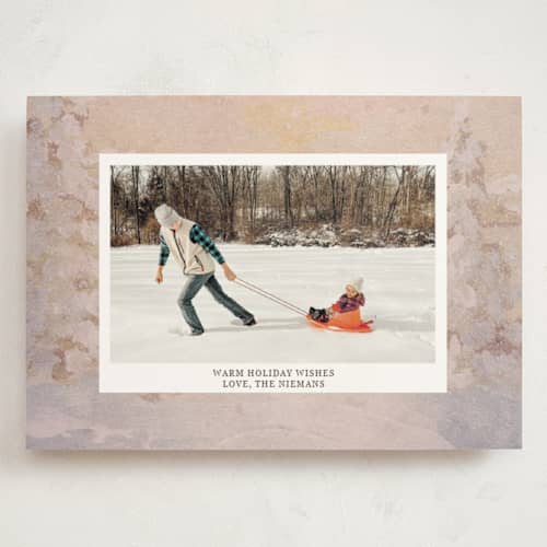 This is a gingerbread holiday photo cards with standard by Lindsay Megahed called winter wishes printing on signature in grand