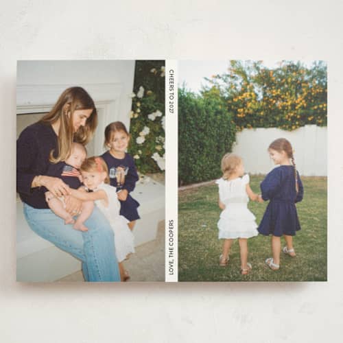 This is a snow holiday photo cards with standard by Lindsay Megahed called times two printing on signature in grand