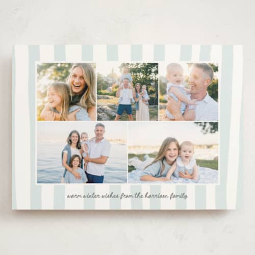 This is a winter sky holiday photo cards with standard by Lindsay Megahed called watercolor stripes printing on signature in grand