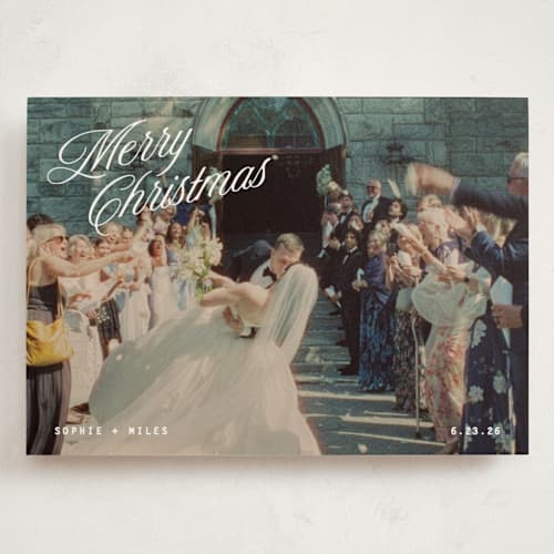 This is a snow holiday photo cards with standard by Kristie Kern called pomeroy printing on signature in grand