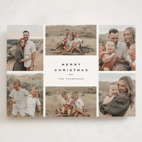 This is a coal holiday photo cards with standard by Wildfield Paper Co called stone printing on signature in grand