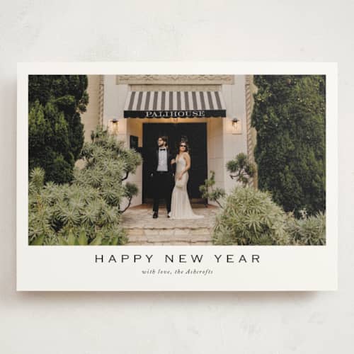 This is a ebony holiday photo cards with standard by Yaling Hou Suzuki called about time printing on signature in grand