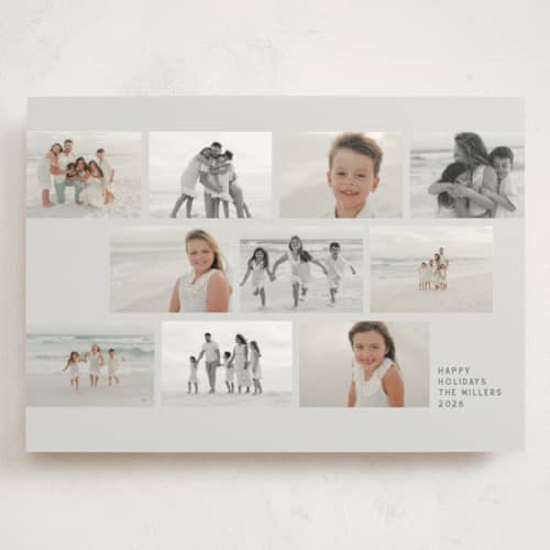This is a mist holiday photo cards with standard by Sumak Studio called holiday ten printing on signature in grand