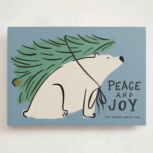 This is a frozen holiday photo cards with standard by Inkblot Design called polar express printing on signature in grand