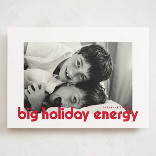 This is a cherry holiday photo cards with standard by Annie Holmquist called big holiday printing on signature in grand
