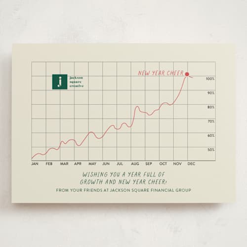 This is a holly holiday photo cards with standard by Sarah Hawkins Designs called year of growth printing on signature in grand