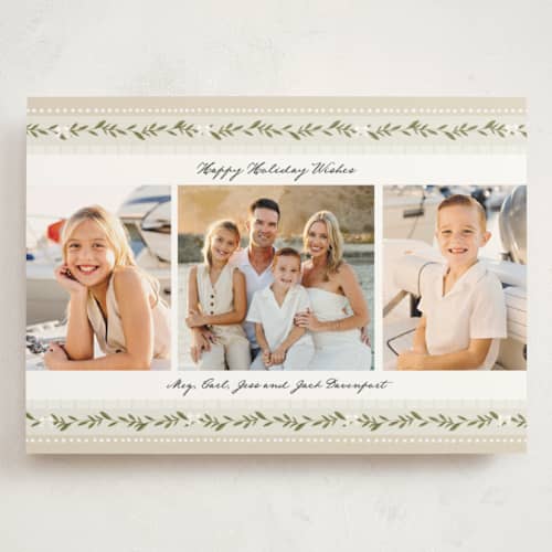 This is a eggnog holiday photo cards with standard by Susan Moyal called holiday bows printing on signature in grand