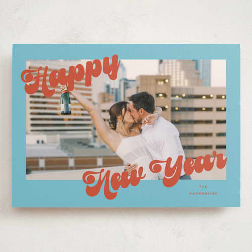 This is a cerulean holiday photo cards with standard by Kelly Watkins called fun times printing on signature in grand
