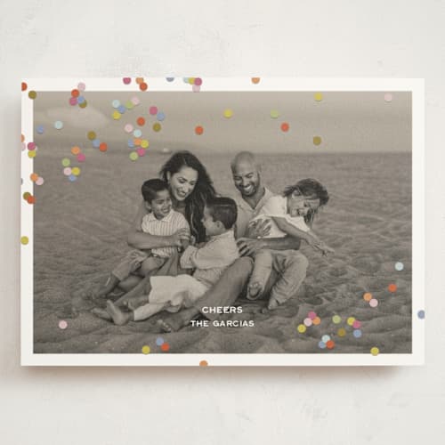 This is a gumdrop holiday photo cards with standard by Ellen Schlegelmilch called fallen confetti printing on signature in grand