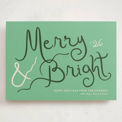 This is a fir holiday photo cards with standard by Megan Davis called winter bright printing on signature in grand
