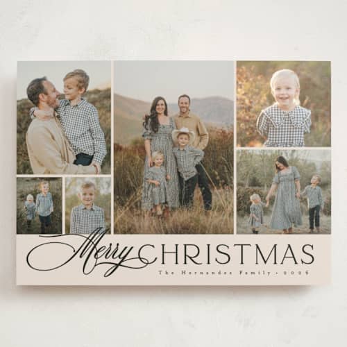 This is a vanilla holiday photo cards with standard by Christy Hy Lee called classic layout printing on signature in grand