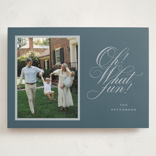 This is a bluebird holiday photo cards with standard by Erin Hodges called family traditions printing on signature in grand