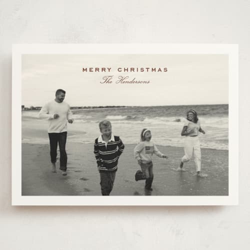 This is a pecan holiday photo cards with standard by chocomocacino called flatkaka printing on signature in grand