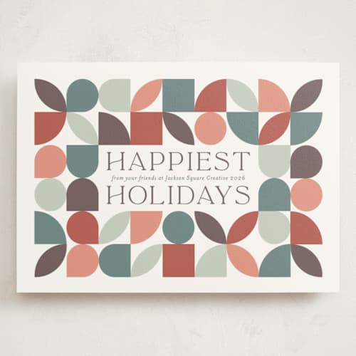 This is a juniper holiday photo cards with standard by Erica Krystek called bauhaus holly printing on signature in grand