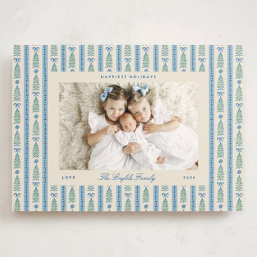 This is a ice holiday photo cards with standard by Pati Cascino called hollis printing on signature in grand