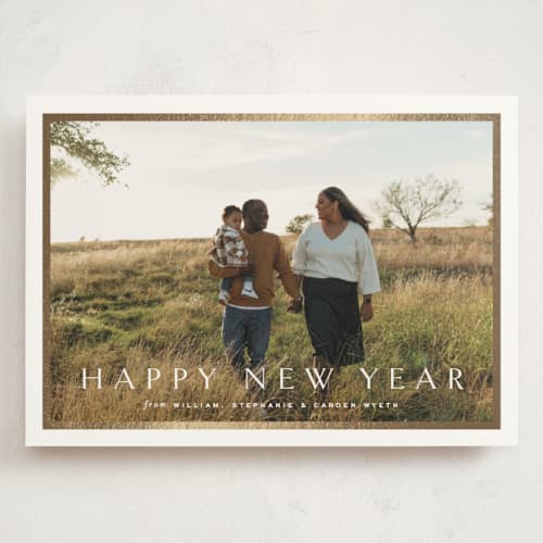 This is a cotton foil stamped holiday cards with foil pressed by Amy Kross called winds printing on signature in grand