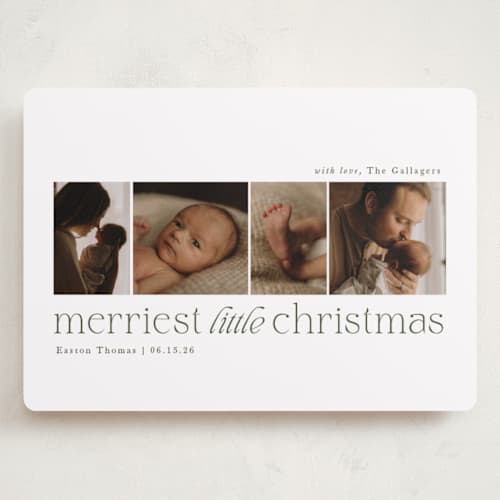 This is a forest babys first christmas with standard by Sarah Brown called little merriest printing on recycled smooth signature in grand