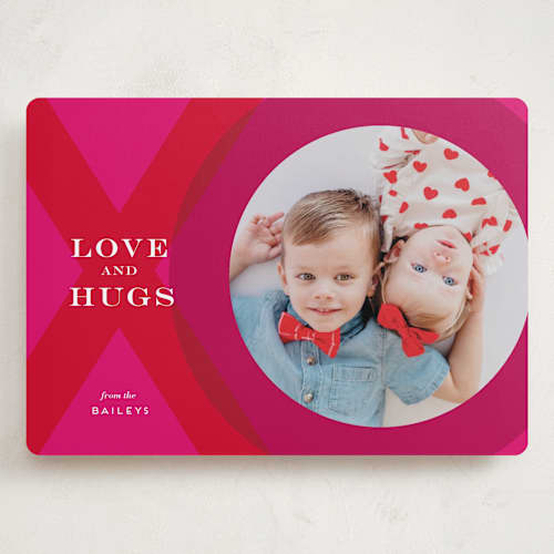 This is a magenta valentines day with standard by Penny Eversole called xo photo frame printing on recycled smooth signature in grand