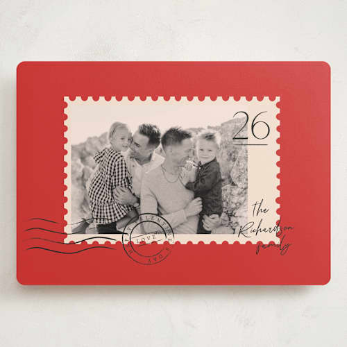 This is a rouge valentines day with standard by Jennifer Lew called postage printing on recycled smooth signature in grand