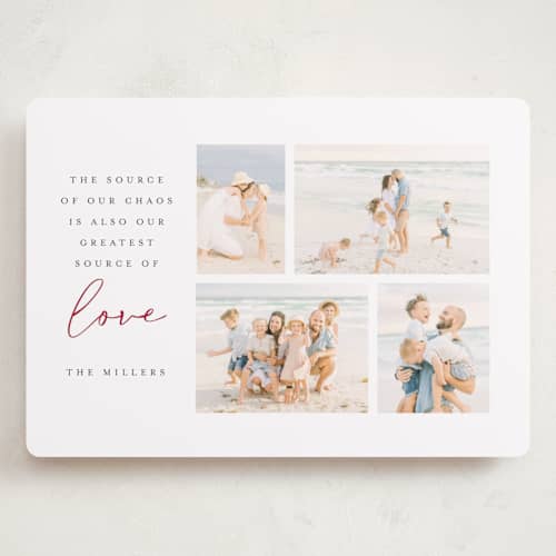 This is a berry valentines day with standard by Randi Cirelli called love in the chaos printing on recycled smooth signature in grand