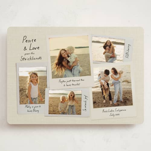 This is a linen holiday photo cards with standard by Kamala Nahas called insta joy printing on recycled smooth signature in grand