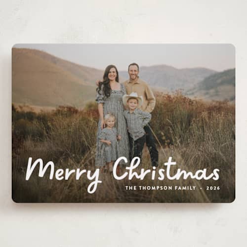 This is a snow holiday photo cards with standard by Megan Davis called howdy holidays printing on recycled smooth signature in grand