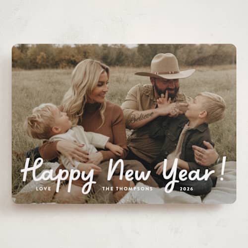 This is a snow holiday photo cards with standard by Megan Davis called howdy holidays printing on recycled smooth signature in grand