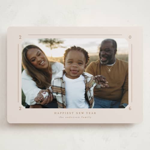 This is a vanilla holiday photo cards with standard by Claudia Orengo called photo album printing on recycled smooth signature in grand
