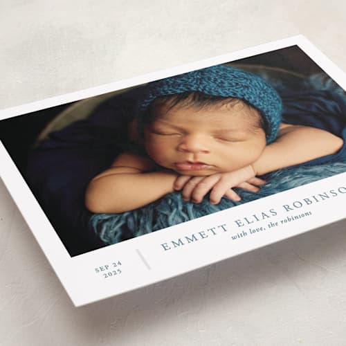 This is a lake petite birth announcements with standard by Vanessa Doyle called with love printing on recycled smooth signature in petite