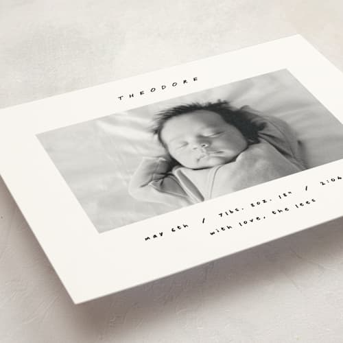 This is a snow petite birth announcements with standard by AK Graphics called pano printing on signature in petite