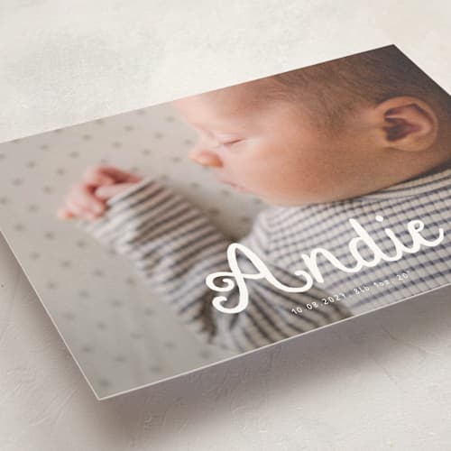 This is a cotton birth announcement postcards with standard by Adelyn T. called morning coffee printing on signature in postcard