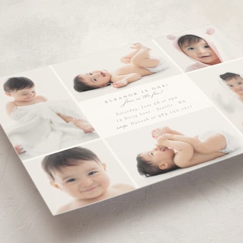 This is a cloud kids birthday invitations with standard by Hudson meet Rose called join in the fun! printing on signature in postcard