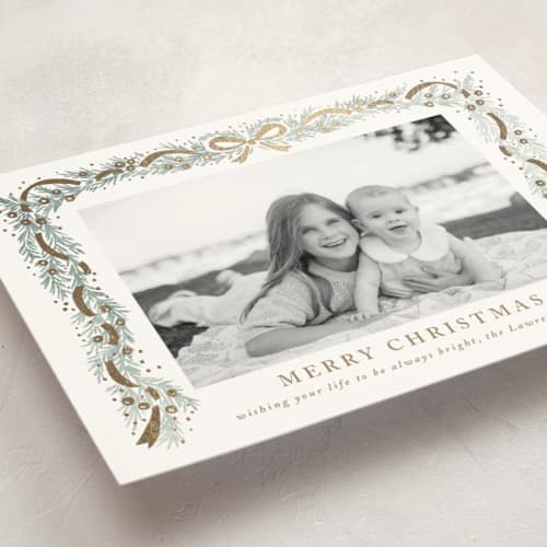 This is a snowflake christmas postcards with foil pressed by Petra Kern called timeless printing on signature in postcard