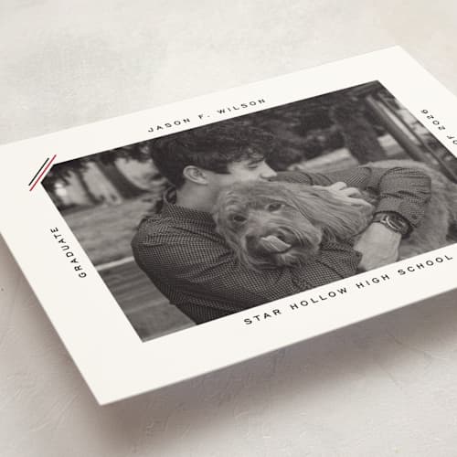 This is a coal graduation announcements with standard by Claudia Orengo called color stripes printing on signature in petite