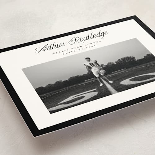 This is a nero graduation announcements with standard by Pati Cascino called silo printing on signature in petite
