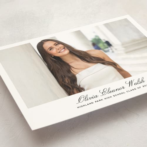 This is a ink graduation announcements with standard by Megan Davis called cecilie printing on signature in postcard