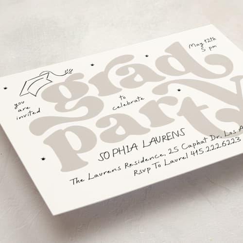 This is a ink graduation invitations with standard by Tamara Hilje called marker printing on signature in petite