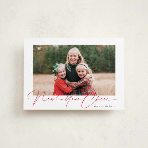 This is a pomegranate petite holiday cards with standard by Benita Crandall called joyeux noel printing on recycled smooth signature in petite